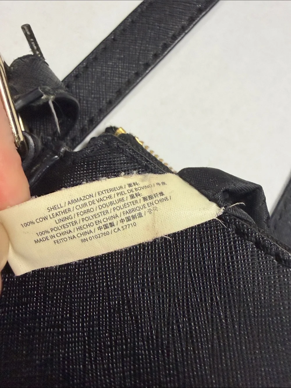 Kate Spade New York Black Saffiano Leather Crossbody Bag (Needs Repair)
